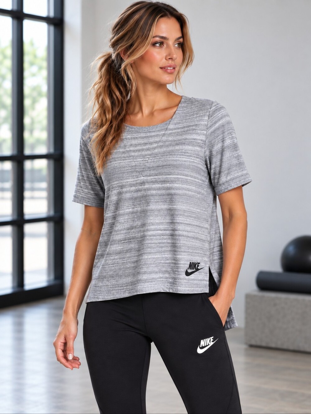 Nike Advanced 15 XS Heather Grey High Low T-shirt